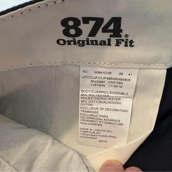 Dickies Original 874 Work Pants Navy Blue Wear Skater Flat Front Men’s 46X30 NWT - Picture 6 of 6